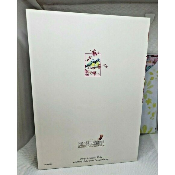 New Beginnings Birthday Card – 2 Blue Birds & Pink Floral Design with Matching E - Picture 4 of 12